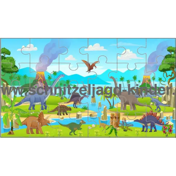 24-teiliges Puzzle Dinosaurier zum Ausdrucken- schnitzeljagd-kinder