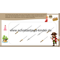 Die Schatzinsel der Piraten und Prinzessinnen SCHNITZELJAGD - SCHATZSUCHE KINDERGEBURTSTAG-6-9 JAHREN - SCHNITZELJAGD AUFGABEN ZUM AUSDRUCKEN PDF-schnitzeljagd-kinder