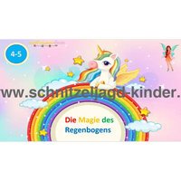 EINHORN-SCHNITZELJAGD : DIE MAGIE DES REGENBOGENS-4-5 JAHREN - SCHNITZELJAGD AUFGABEN ZUM AUSDRUCKEN PDF-schnitzeljagd-kinder