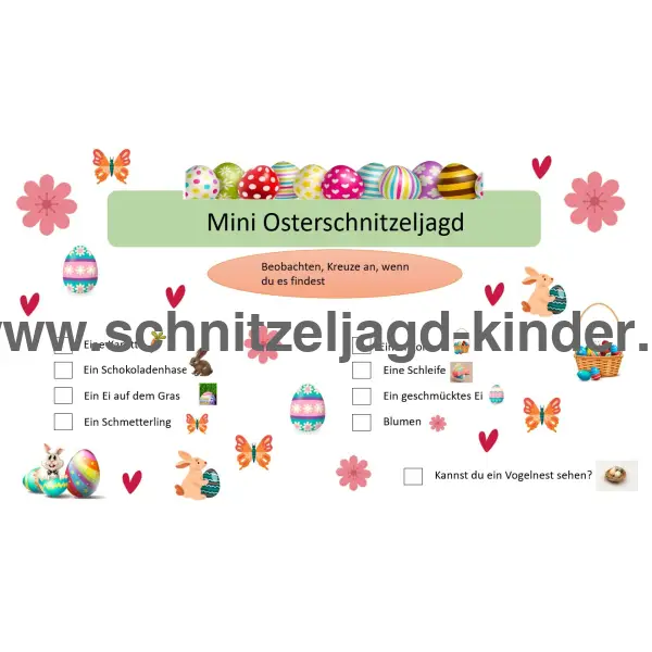 KLEINE OSTER SCHNITZELJAGD - FERTIGE SCHATZSUCHE ZUM AUSDRUCKEN