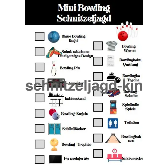 Mini- Bowling -Schnitzeljagd -kostenlos- zum- ausdrücken