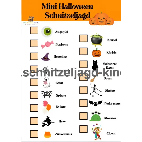 Mini Halloween-Spiel zum kostenlosen Ausdrucken-schnitzeljagd-kinder
