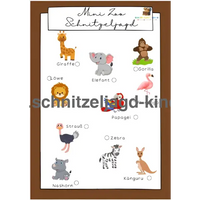Mini Zoo Schnitzeljagd zum ausdrücken