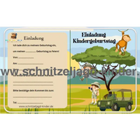 Safari Einladungskarte Für Kindergeburtstag Vorlage
