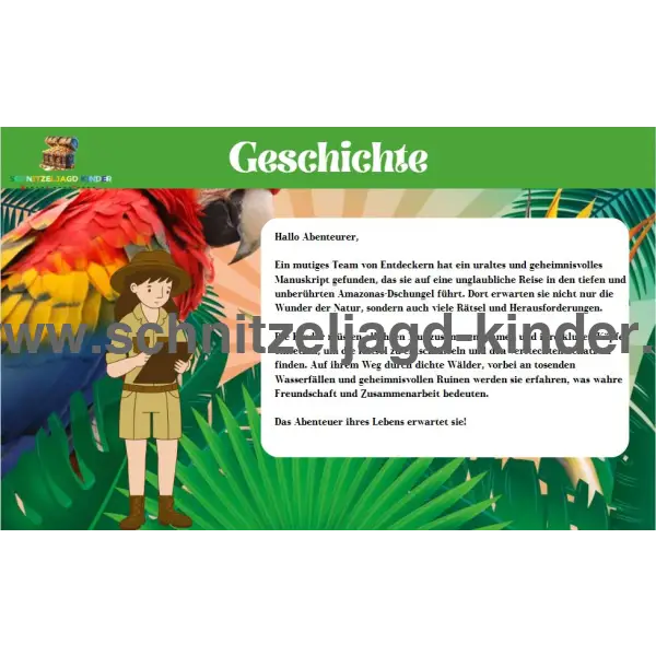 Kurze Märchen Zum Ausdrucken Pdf SCHNITZELJAGD IM DSCHUNGEL - RÄTSEL SCHNITZELJAGD AUFGABEN ZUM