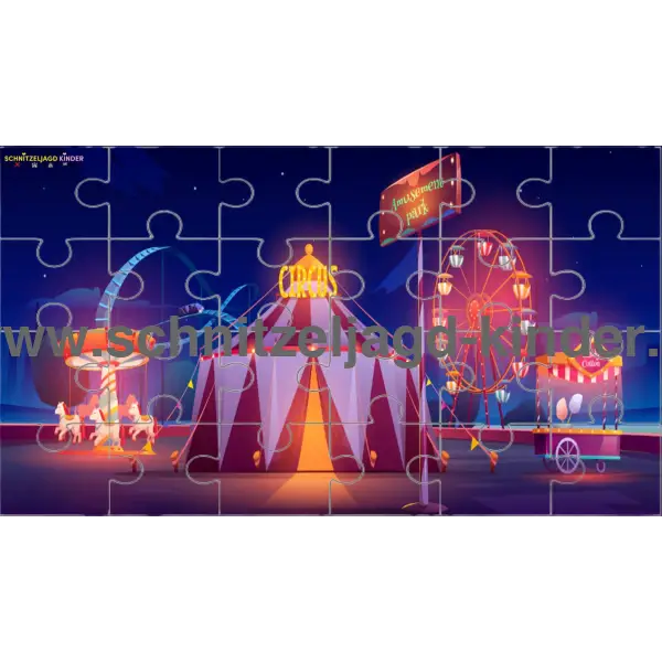 Zirkus - 24-teiliges Puzzle mit dem Thema Zirkus. puzzle zum ausdrucken