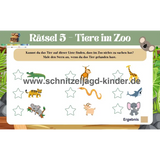 Zooschatzsuche - Zoo Schnitzeljagd zum Ausdrucken