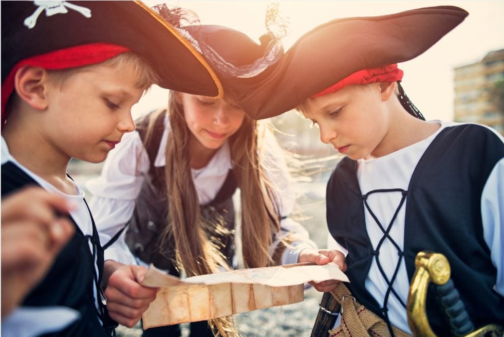 Piraten-Schatzsuche für Kinder zum Ausdrucken