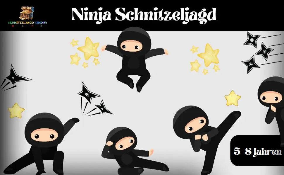 Abenteuerliche Ninja-Schnitzeljagd: Ein interaktives Spiel für Kinder zum Ausdrucken