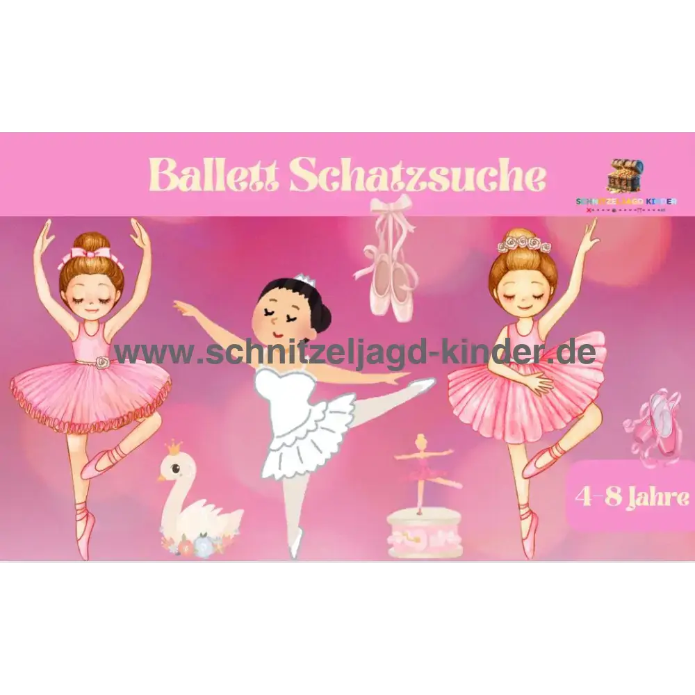 🩰 Ballett Schnitzeljagd PDF zum Ausdrucken – Die perfekte Geburtstagsjagd für 7-jährige Kinder