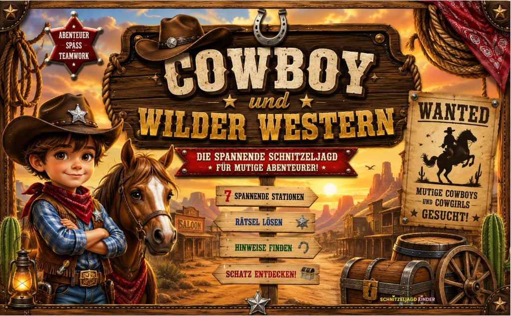 Cowboy und Wilder Westen Schnitzeljagd