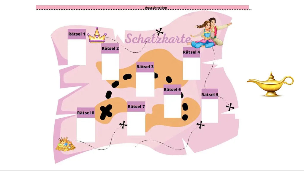 Eine Schnitzeljagd von Hand gestaltet