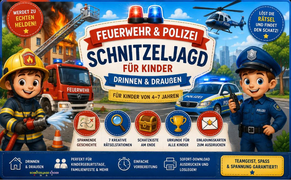 Feuerwehr und Polizei Schnitzeljagd