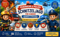 Feuerwehr und Polizei Schnitzeljagd - schnitzeljagd-kinder