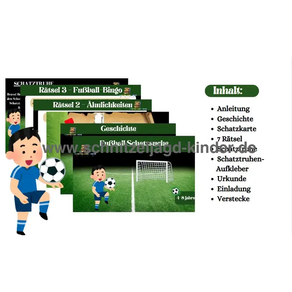 Fußball Schnitzeljagd PDF zum Ausdrucken – Die perfekte Geburtstagsparty für 7-jährige Fußballfans