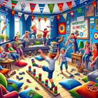 Lustige -Olympiade- Spiele- Drinnen