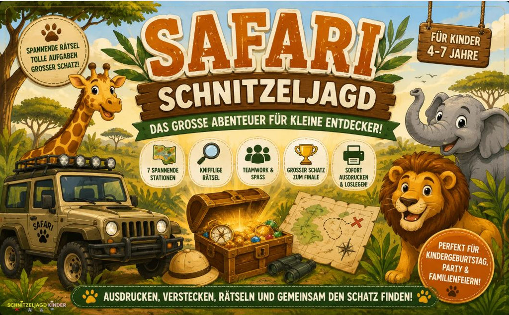 Safari Schnitzeljagd für Kinder