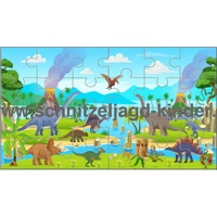 24-teiliges Puzzle Dinosaurier zum Ausdrucken - schnitzeljagd-kinder