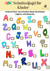 ABC Schnitzeljagd für Kinder - Sofort zum Ausdrucken - schnitzeljagd-kinder