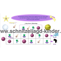 Alien Schnitzeljagd-4-5 JAHREN - SCHNITZELJAGD AUFGABEN ZUM AUSDRUCKEN PDF - schnitzeljagd-kinder