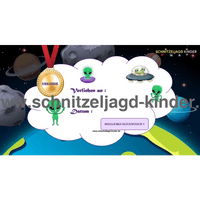 Alien Schnitzeljagd-6-7 JAHREN - SCHNITZELJAGD AUFGABEN ZUM AUSDRUCKEN PDF - schnitzeljagd-kinder
