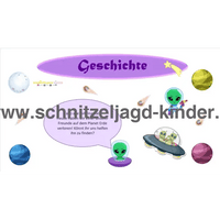 Alien Schnitzeljagd-8+ JAHREN - SCHNITZELJAGD AUFGABEN ZUM AUSDRUCKEN PDF - schnitzeljagd-kinder