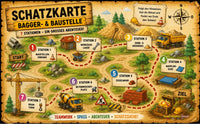 Bagger-Baustellen Schnitzeljagd für Kinder - schnitzeljagd-kinder