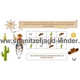 Cowboy-Schnitzeljagd Im Wilden Westen Für 4-Jährige-Kindergeburtstag-4 Jahren - Schnitzeljagd Aufgaben Zum Ausdrucken Pdf - schnitzeljagd-kinder
