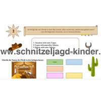 Cowboy-Schnitzeljagd Im Wilden Westen -Kindergeburtstag-8+ Jahren - Schnitzeljagd Aufgaben Zum Ausdrucken Pdf - schnitzeljagd-kinder