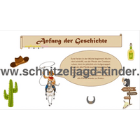 Cowboy-Schnitzeljagd Im Wilden Westen -Kindergeburtstag-8+ Jahren - Schnitzeljagd Aufgaben Zum Ausdrucken Pdf - schnitzeljagd-kinder