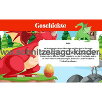 DAS DRACHENEI SCHNITZELJAGD - SCHATZSUCHE KINDERGEBURTSTAG-5-8 JAHREN - SCHNITZELJAGD AUFGABEN ZUM AUSDRUCKEN PDF - schnitzeljagd-kinder