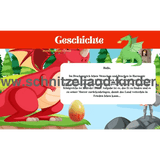 Das Drachenei Schnitzeljagd - Schatzsuche Kindergeburtstag-5-8 Jahren - Schnitzeljagd Aufgaben Zum Ausdrucken Pdf - schnitzeljagd-kinder