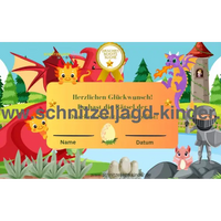 DAS DRACHENEI SCHNITZELJAGD - SCHATZSUCHE KINDERGEBURTSTAG-5-8 JAHREN - SCHNITZELJAGD AUFGABEN ZUM AUSDRUCKEN PDF - schnitzeljagd-kinder