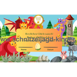 DAS DRACHENEI SCHNITZELJAGD - SCHATZSUCHE KINDERGEBURTSTAG-5-8 JAHREN - SCHNITZELJAGD AUFGABEN ZUM AUSDRUCKEN PDF - schnitzeljagd-kinder