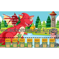 DAS DRACHENEI SCHNITZELJAGD - SCHATZSUCHE KINDERGEBURTSTAG-5-8 JAHREN - SCHNITZELJAGD AUFGABEN ZUM AUSDRUCKEN PDF - schnitzeljagd-kinder
