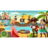 Die Schatzinsel der Piraten und Prinzessinnen SCHNITZELJAGD - SCHATZSUCHE KINDERGEBURTSTAG-6-9 JAHREN - SCHNITZELJAGD AUFGABEN ZUM AUSDRUCKEN PDF - schnitzeljagd-kinder