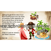 Die Schatzinsel der Piraten und Prinzessinnen SCHNITZELJAGD - SCHATZSUCHE KINDERGEBURTSTAG-6-9 JAHREN - SCHNITZELJAGD AUFGABEN ZUM AUSDRUCKEN PDF - schnitzeljagd-kinder