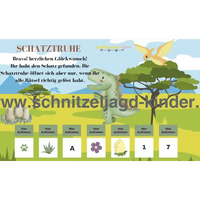 Dinosaurier Schatzsuche - Schnitzeljagd zum Ausdrucken (4-7 Jahre) - schnitzeljagd-kinder