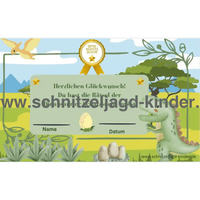 Dinosaurier Schatzsuche - Schnitzeljagd zum Ausdrucken (4-7 Jahre) - schnitzeljagd-kinder