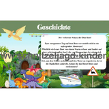 Dinosaurier-Schnitzeljagd - Die Insel der Dinosaurier-5-8 Jahren - Dino schnitzeljagd aufgaben zum ausdrucken pdf - schnitzeljagd-kinder