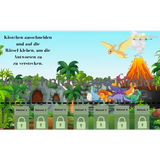 DINOSAURIER-SCHNITZELJAGD - DIE INSEL DER DINOSAURIER-5-8 JAHREN - DINO SCHNITZELJAGD AUFGABEN ZUM AUSDRUCKEN PDF - schnitzeljagd-kinder