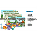DINOSAURIER-SCHNITZELJAGD - DIE INSEL DER DINOSAURIER-5-8 JAHREN - DINO SCHNITZELJAGD AUFGABEN ZUM AUSDRUCKEN PDF - schnitzeljagd-kinder