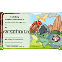 Drachen Einladungskarte Für Kindergeburtstag Vorlage zum ausdrucken - schnitzeljagd-kinder