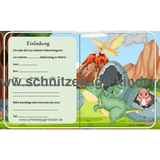 Drachen Einladungskarte Für Kindergeburtstag Vorlage zum ausdrucken - schnitzeljagd-kinder
