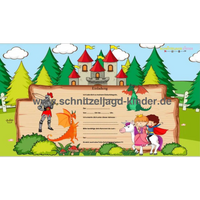 Drachen -Kindergeburtstag- Einladung -VORLAGE - schnitzeljagd-kinder