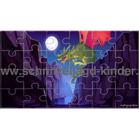 DRACHEN PUZZLE - 24-TEILIGES PUZZLE MIT DEM THEMA DRACHEN PUZZLE ZUM AUSDRUCKEN. - schnitzeljagd-kinder