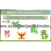 Drachen-Schatzsuche - Schnitzeljagd zum Ausdrucken (4-7 Jahre) - schnitzeljagd-kinder