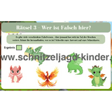 Drachen-Schatzsuche - Schnitzeljagd zum Ausdrucken (4-7 Jahre) - schnitzeljagd-kinder