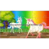 Einhorn puzzle - 24-teiliges Puzzle zum Thema Einhorn puzzle zum ausdrucken.schnitzeljagd-kinder