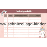 Einhorn Schatzsuche zum Ausdrucken-Schnitzeljagd Aufgaben zum Ausdrucken (PDF) - schnitzeljagd-kinder
